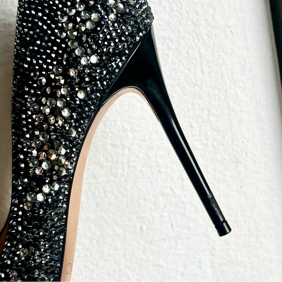 Jimmy Choo Crystal Collection Round Toe Swarovski Embellished Pumps Blac… - Picture 12 of 12